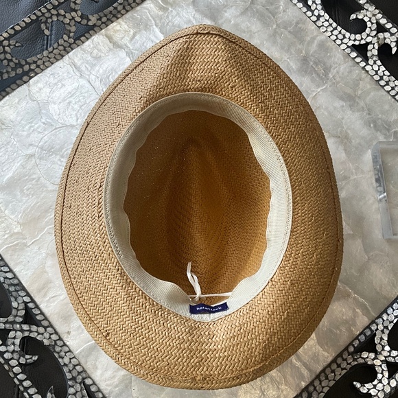 Hat Attack 100% Paper Straw Brimmed Hat Beach Wedding Honeymoon Adjustable Tan - Picture 7 of 9